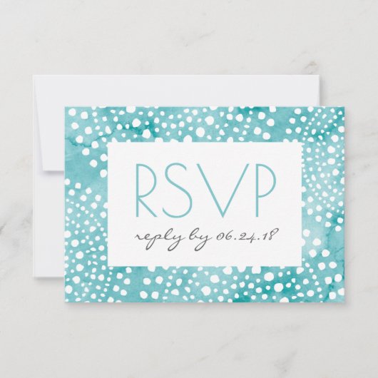 Aquarelle turquoise Bali Boho RSVP (Devant)