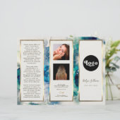 Aquarelle Turquoise bleue Élégante Brochure (Debout devant)