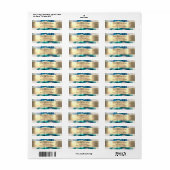 Aquarelle turquoise bleue et étiquette d'adresse d (Feuille entière)