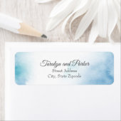 Aquarelle Turquoise bleue Étiquette de cadre Abstr (En situation)