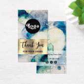 Aquarelle turquoise bleue papier d'or insert (Bureau)