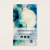 Aquarelle turquoise bleue papier d'or insert (Dos)