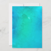 Aquarelle Turquoise bleue Peony Mariage Invitation (Dos)