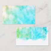 aquarelle turquoise carte de visite double face (Devant / Derrière)