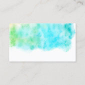 aquarelle turquoise carte de visite double face (Dos)