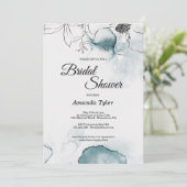 Aquarelle turquoise Croquis Invitation de douche n (Debout devant)