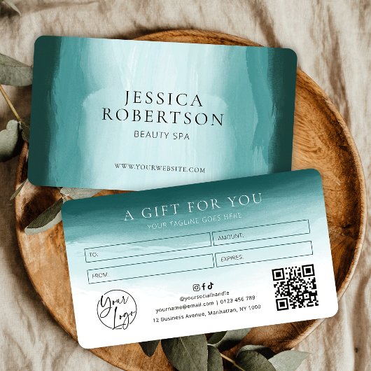 Aquarelle turquoise Esthétique Spa certificat cade