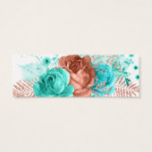 Aquarelle turquoise et corail Mariage floral RSVP (Dos)