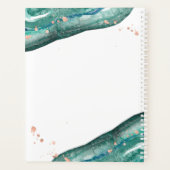 Aquarelle Turquoise et Géode d'or Faux Rose | Imme (Dos)