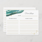 Aquarelle Turquoise et Gold Geode | Carte de recet (Devant / Derrière)