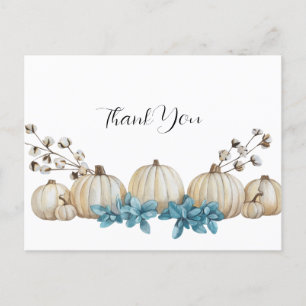 Aquarelle Turquoise et ivoire Mariage Merci Cartes