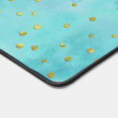 Aquarelle Turquoise Faux Gold Pois (Coin)