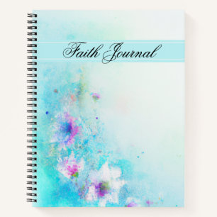 Aquarelle turquoise Floral Faith Journal