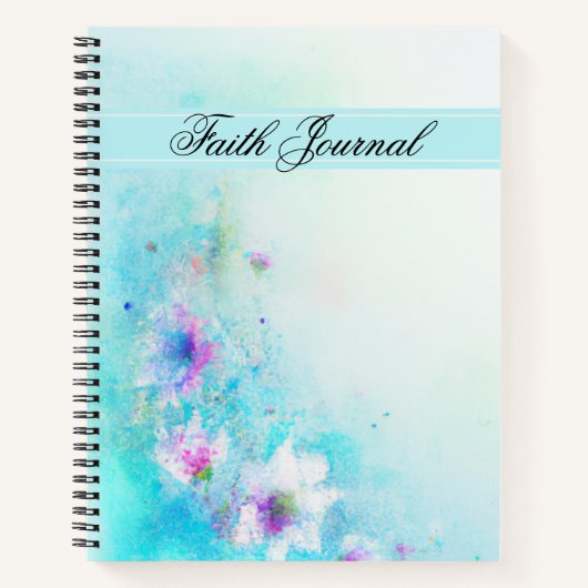 Aquarelle turquoise Floral Faith Journal (Devant)