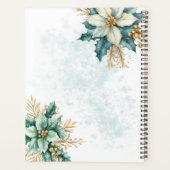 Aquarelle Turquoise Floral Noël Planificateur de v (Dos)