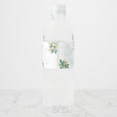 Aquarelle Turquoise Floral Vacances Étiquette bout (Dos)