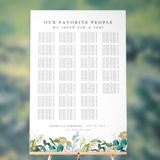 Aquarelle turquoise Mariage botanique (Neutre)