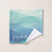 Aquarelle Turquoise Marine bleu Ombre Aquarelle (Gant de toilette)