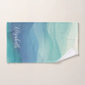 Aquarelle Turquoise Marine bleu Ombre Aquarelle (Serviette à main)