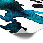 Aquarelle turquoise Poster Abstrait (Coin)