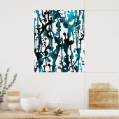 Aquarelle turquoise Poster Abstrait (Cuisine)