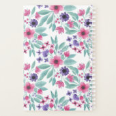 Aquarelle Turquoise rose Fille Monogramme Floral (Dos)