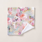 Aquarelle Turquoise rose romantique Motif floral c (Gant de toilette)