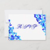 Aquarelle Turquoise Royal Blue Wedding Cartes RSVP (Dos)