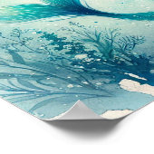 Aquarelle Turquoise Sirène Posters d'Art Mur (Coin)