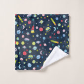 Aquarelle UFO du Motif de l'espace extra-atmosphér (Gant de toilette)