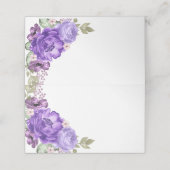 Aquarelle Ultra Violet Floral Frame Place Cartes (Extérieur déplié)