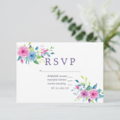 Aquarelle Ultra Violet Mariage Floral RSVP (Debout devant)
