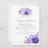 Aquarelle ultra violette Faire-part de mariage flo (Devant)