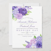 Aquarelle ultra violette Faire-part de mariage flo (Devant)