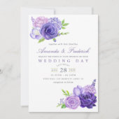 Aquarelle ultra violette Faire-part de mariage flo (Devant)