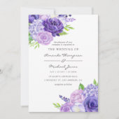 Aquarelle ultra violette Faire-part de mariage flo (Devant)