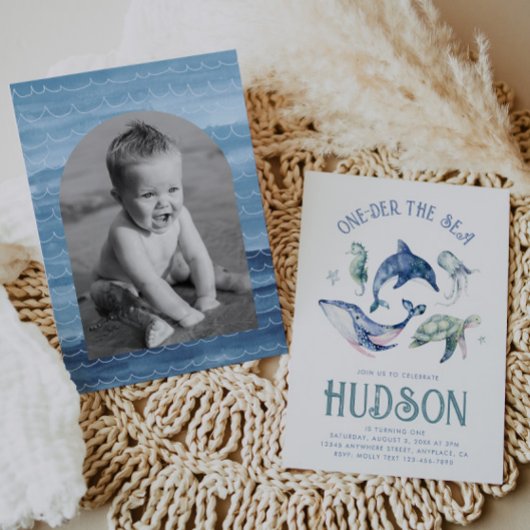 Aquarelle Un der la mer Invitation