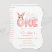 Aquarelle Un lapin est une invitation d'anniversai (Devant / Derrière)