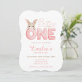 Aquarelle Un lapin est une invitation d'anniversai (Debout devant)