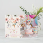 Aquarelle Unicorn Anniversaire Invitation 1ère pho (Debout devant)