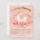 Aquarelle Unicorn Gold Foil Faire-part de mariage (Devant)