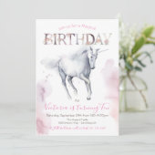 Aquarelle Unicorn Invitation Anniversaire (Debout devant)