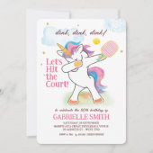 Aquarelle Unicorn Pickleball Invitation d'annivers (Devant)