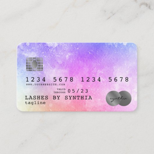 aquarelle unicorne art carte de crédit Style argen (Devant)