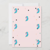 Aquarelle Unicorne, Stars Baby shower Invitation (Dos)