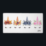 Aquarelle Unicornes Saisons Personnalisées<br><div class="desc">Ajoutez un accent mignon à votre espace de travail avec ce tapis de bureau aquarelle. Il présente des illustrations d'aquarelle de licornes. Personnalisez en ajoutant vos détails. Ce tapis de bureau en licorne est parfait comme cadeau.</div>