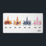 Aquarelle Unicornes Saisons Personnalisées<br><div class="desc">Ajoutez un accent mignon à votre espace de travail avec ce tapis de bureau aquarelle. Il présente des illustrations d'aquarelle de licornes. Personnalisez en ajoutant vos détails. Ce tapis de bureau en licorne est parfait comme cadeau.</div>