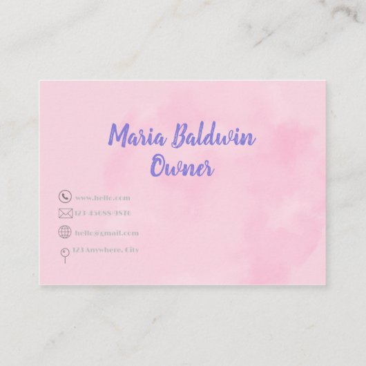 Aquarelle unique Carte de visite moderne (Dos)
