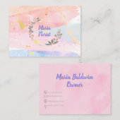 Aquarelle unique Carte de visite moderne (Devant / Derrière)