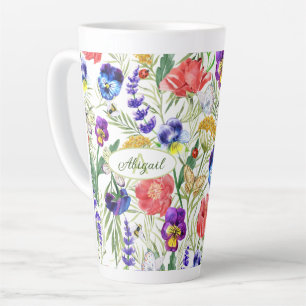 Aquarelle unique colorée Fleurs sauvages Bugs Mug